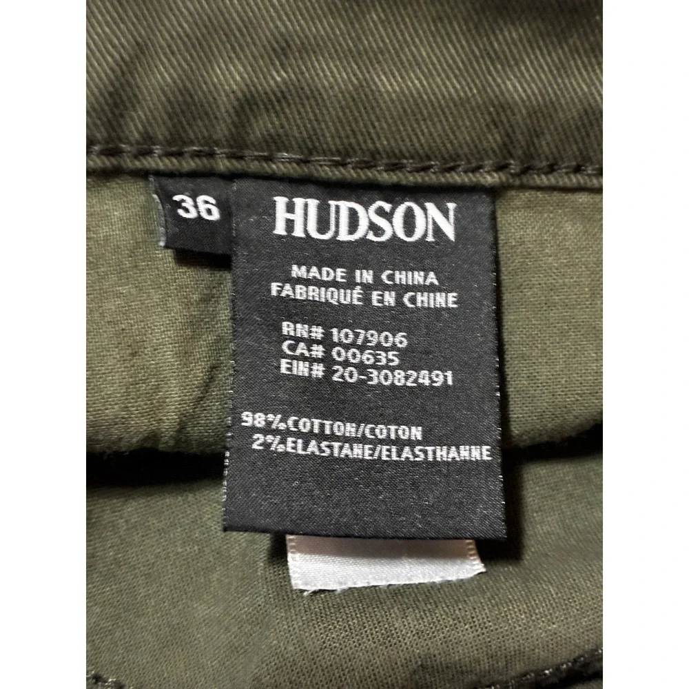 Hudson Blake Slim Straight Leg Pants Olive Green Mens 36 NM297ZZTP